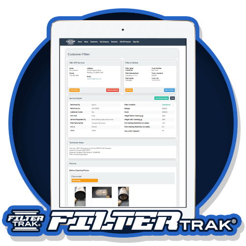 Filtertrak DPF Cleaning and Service Tracking Application