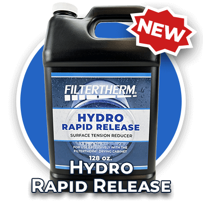 Supplies_Hydro Rapid Release 2025_blueA_new_t Hydro Rapid Release solution for the Filtertherm Drying Machine.